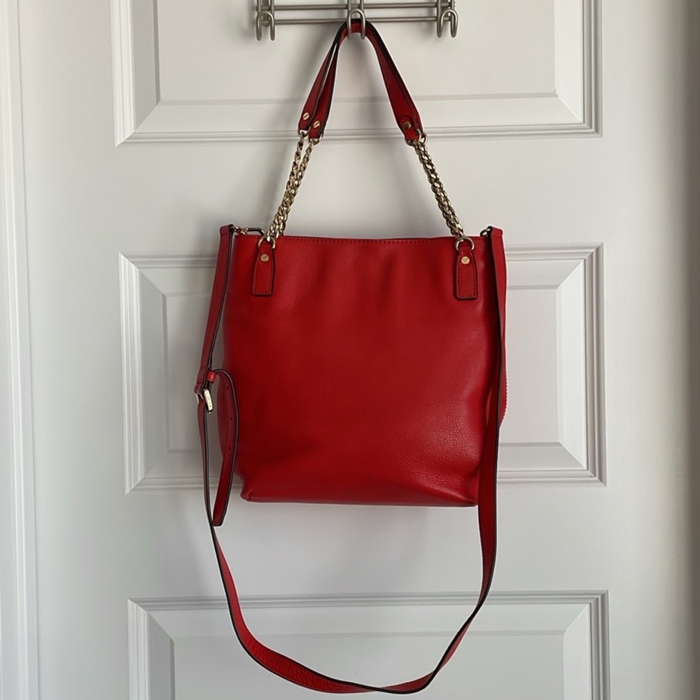 Michael Kors Blakely Red Pebble leather 2 Way Purse